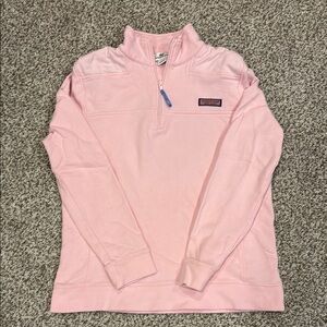 Vineyard Vines Pink Ribbed Polo Hoodie